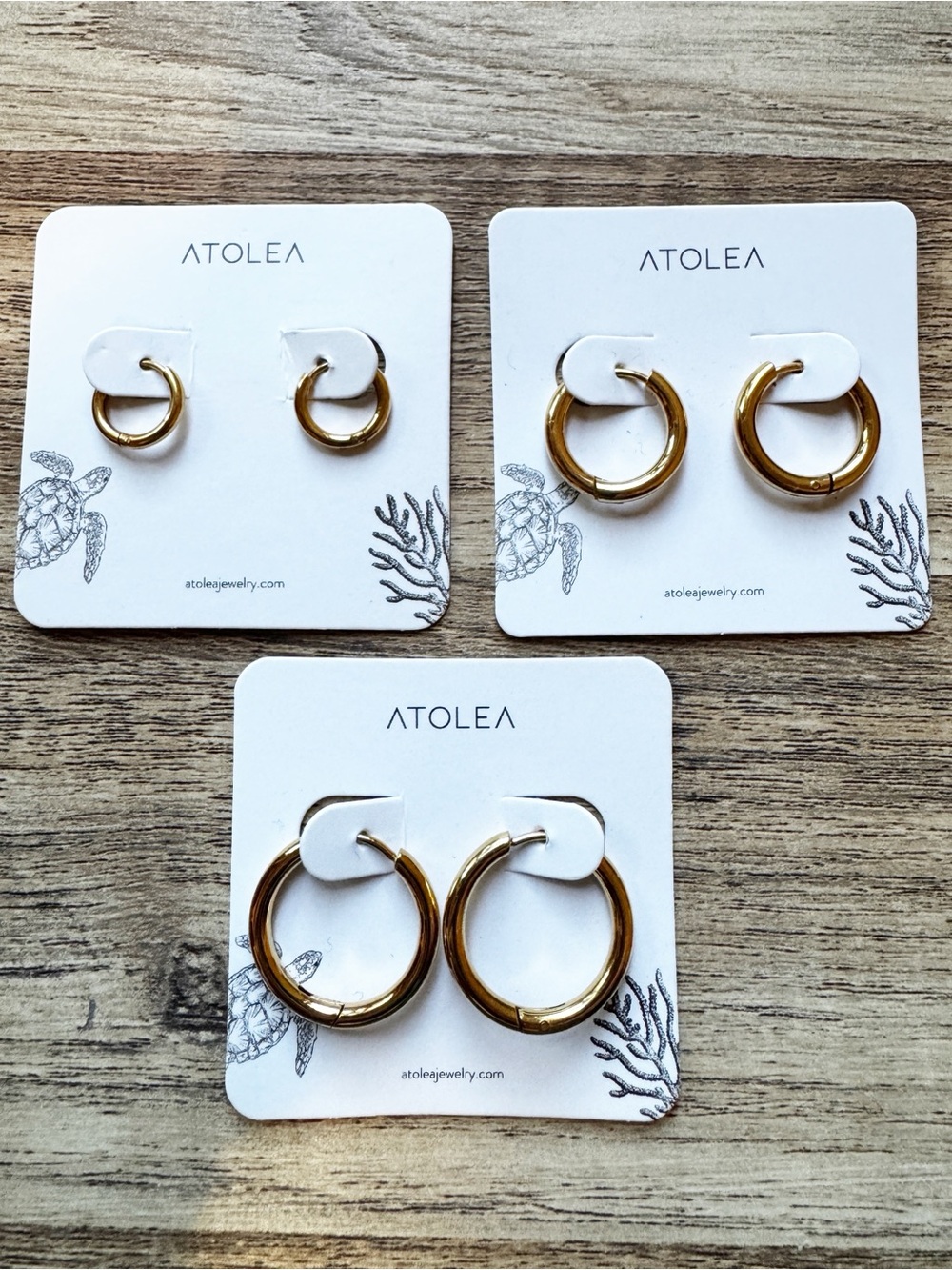 ATOLEA Gold Hoop Earrings Set